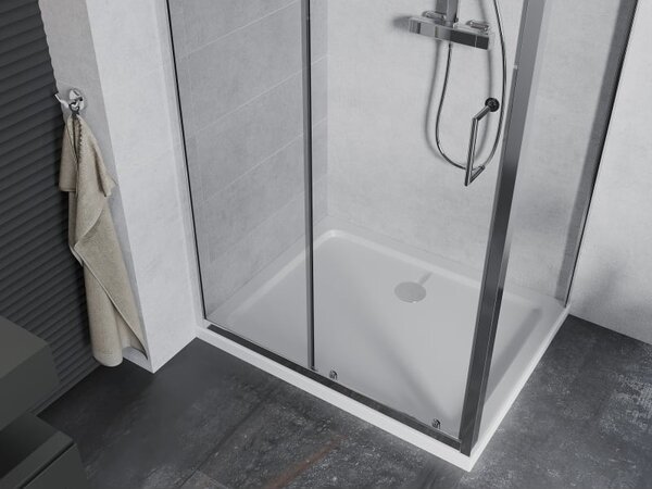 Mexen Apia разтегателна душ кабина 120 x 90 см, прозрачна, хром + тънък