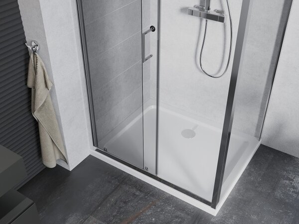Mexen Apia разтегателна душ кабина 120 x 90 см, прозрачна, хром + тънък