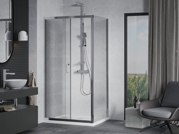 Mexen Apia разтегателна душ кабина 120 x 90 см, прозрачна, хром + тънък