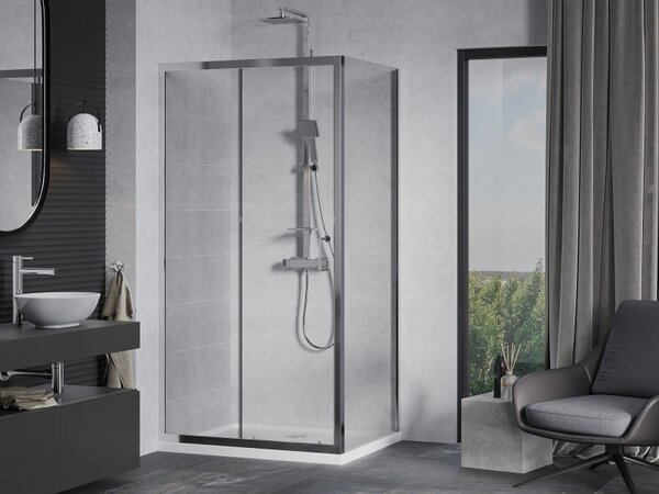 Mexen Apia разтегателна душ кабина 120 x 90 см, прозрачна, хром + тънък