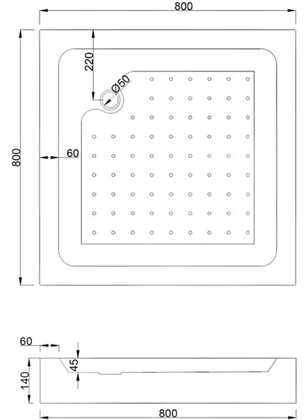 Mexen Rio квадратна душ кабина 80 x 80 см, прозрачна, златна + поддушово
