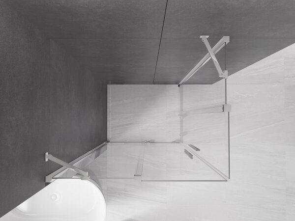 Mexen Velar Душ кабина Duo с плъзгащи се врати 90 x 80 см, прозрачна, хром