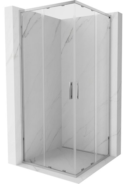 Mexen Exo-S Duo квадратна плъзгаща се душ кабина 90 x 90 см, прозрачна, хром