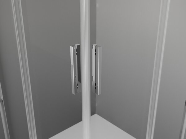 Mexen Exo-S Duo квадратна плъзгаща се душ кабина 90 x 90 см, прозрачна, хром
