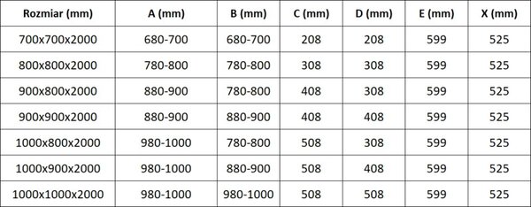 Mexen Exo петстенна душ кабина с отваряща се врата 90 x 90 см, прозрачна, златна - 812-090-090-50-00