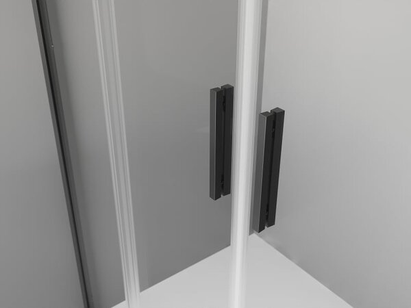 Mexen Exo полукръгла плъзгаща се душ кабина 90 x 90 см, прозрачна, черна - 8132-090-090-70-00