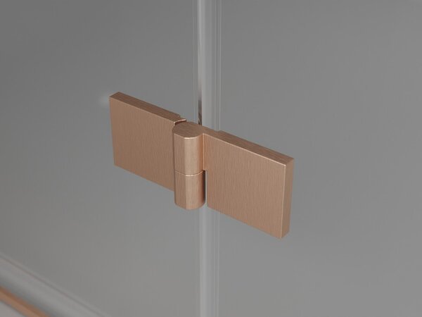 Mexen Mist-F Duo сгъваема душ кабина 80 x 80 см, прозрачна, четкана мед - 8A6-080L-080P-65-00