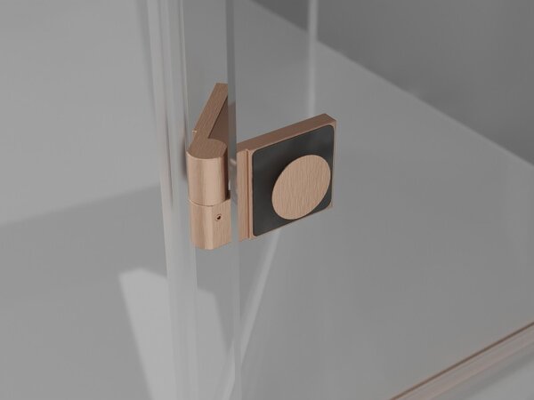 Mexen Mist-F Duo сгъваема душ кабина 80 x 80 см, прозрачна, четкана мед - 8A6-080L-080P-65-00