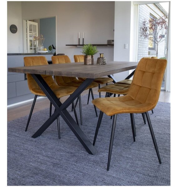 Жълти тапицирани трапезни столове в комплект 2 бр. Middelfart – House Nordic