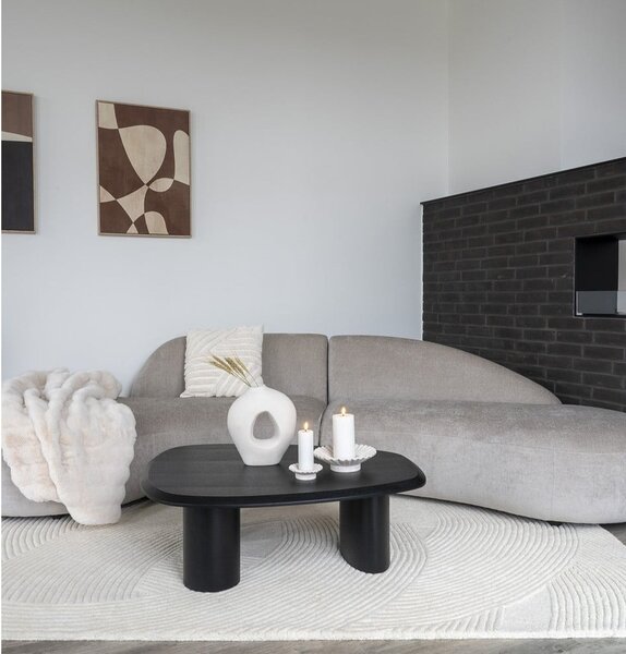 Черна масичка за кафе с ясенов плот 78x96 cm Tirano – House Nordic