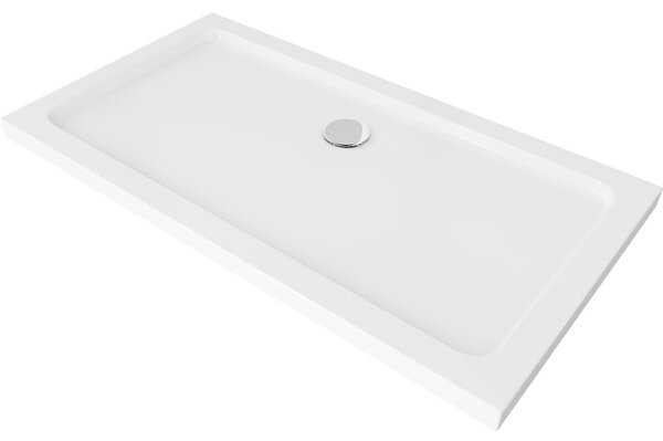 Mexen Flat правоъгълен тънък душ 120 x 70 см, бял, сифон хром - 40107012