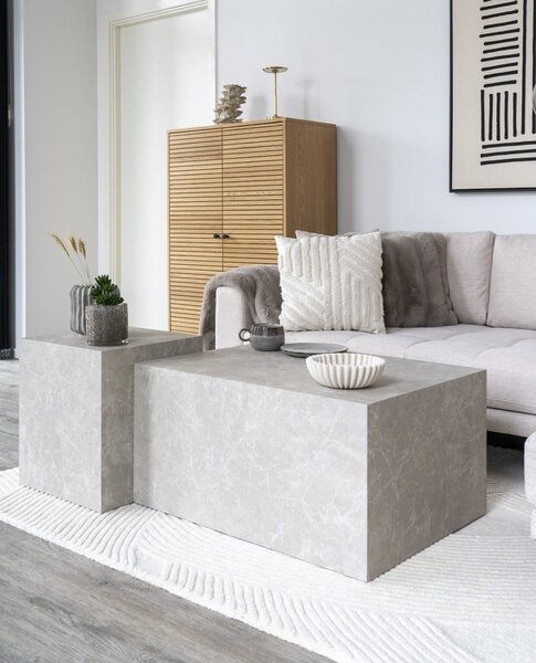 Бежова масичка за кафе от декор от мрамор 60x80 cm Prague – House Nordic