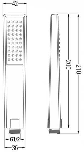 Mexen Uno DR72 стенен душ комплект, хром - 71435DR72-00