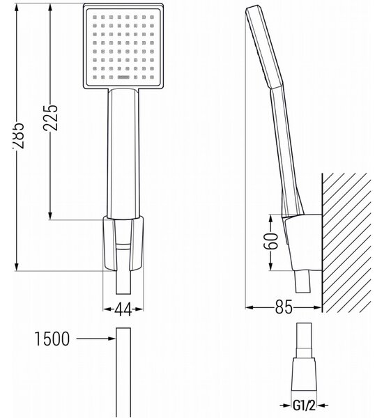 Mexen R-45 точков комплект за душ, хром - 785455052-00