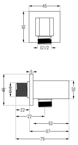 Mexen Cube DR02 вграден душ комплект с душ пита 25 см, златно - 77502DR0225-50