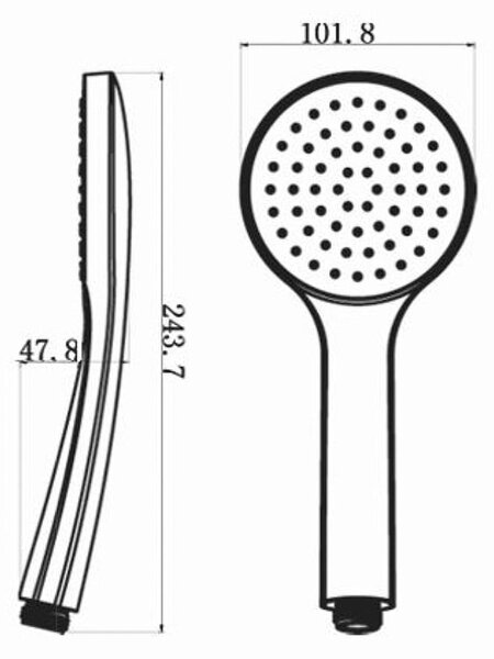 Матово черна пластмасова душ глава ø 10 cm – Sapho