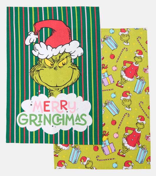 Sinsay - Коледни кухненски кърпи Grinch комплект от 2 - многоцветен