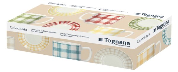 Комплект 6 чаши за кафе с чинийки TOGNANA Ivy Caledonia, 100мл