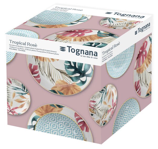 Сервиз за хранене TOGNANA Madison Tropical Rose, 18 части