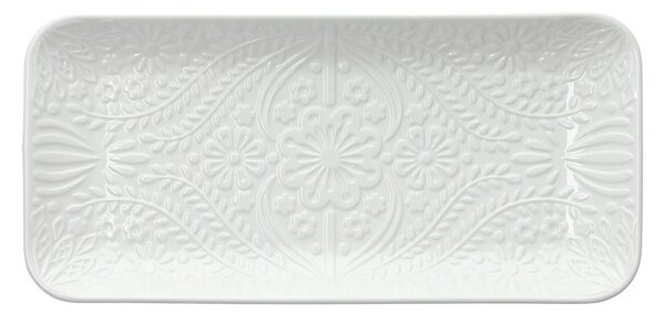 Правоъгълен поднос TOGNANA Ornament Copenhagen, порцеланов, 25х12cm, бял