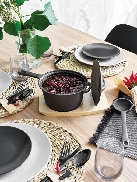 Грил плоча с дървeна основа TOGNANA Fusion Taste Ghisa, 33х20см, черна