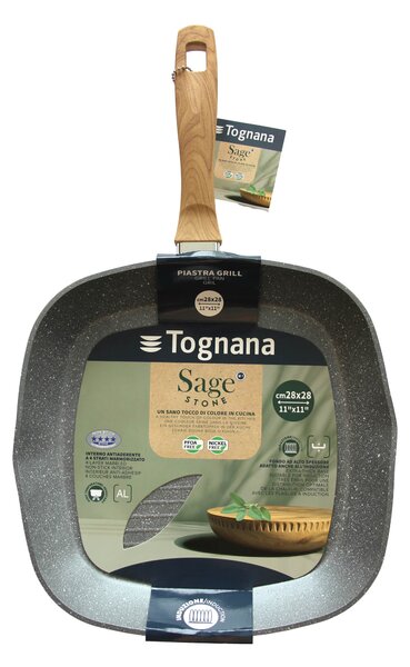 Правоъгълен грил тиган TOGNANA Stone Sage, 28х28см