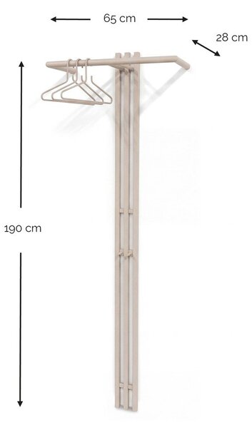 Кафяво-сива стоманена стенна закачалка 65 cm Senza – Spinder Design