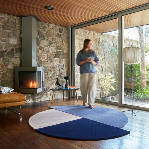 Кръгъл килим, Mia Segment Flair Rugs, син, 150x150 см