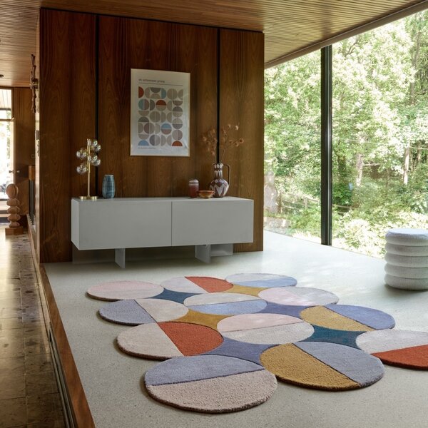Килим, Mia Ellipse Flair Rugs, син/керемиден, 120x170 см