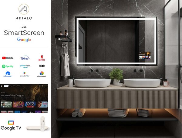 SMART огледало със светодиодно осветление M7 + SmartScreen with Google TV