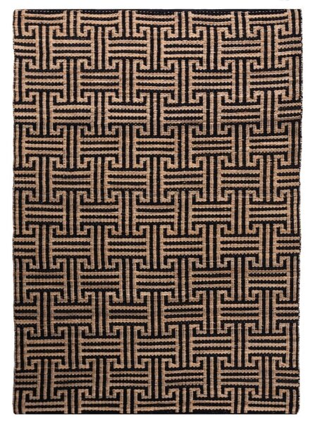 Килим, Meander Jute Flair Rugs, черен, 120x170 см