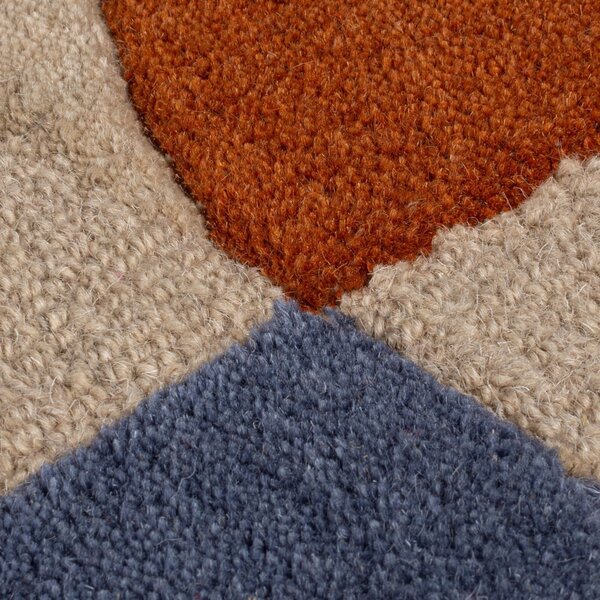 Килим пътека, Mia Scallop Frame Flair Rugs, керемиден-натурален, 80x230 см