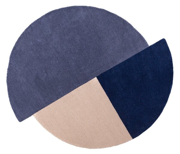 Кръгъл килим, Mia Segment Flair Rugs, син, 200x200 см