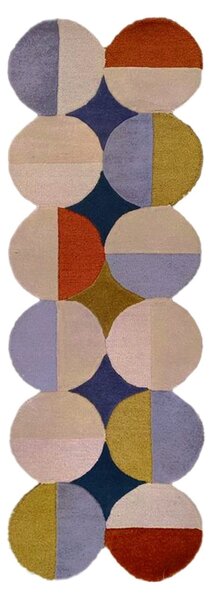 Килим пътека, Mia Ellipse Flair Rugs, син-керемиден, 80x230 см