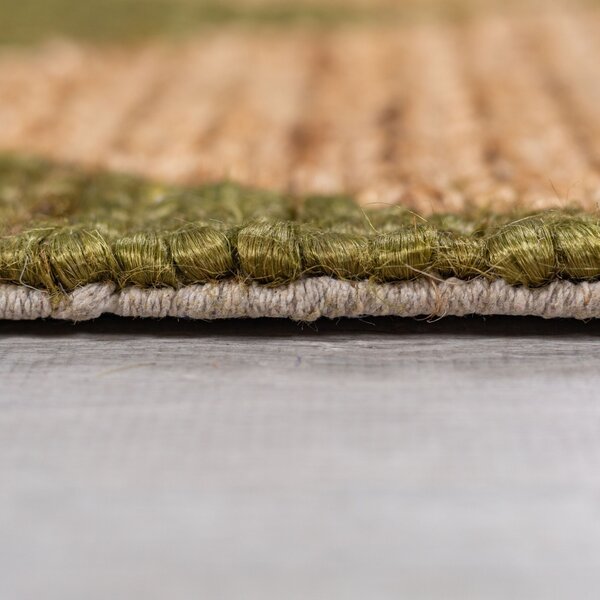 Килим пътека, Effie Diamond Jute Flair Rugs, маслиненозелен, 80x230 см