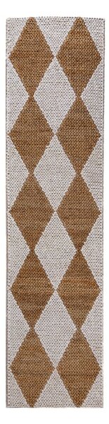 Килим пътека, Effie Diamond Jute Flair Rugs, светлобежов, 60x230 см