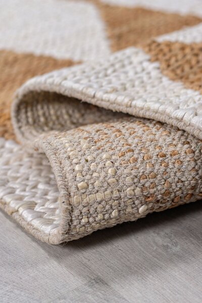 Килим пътека, Effie Diamond Jute Flair Rugs, светлобежов, 60x230 см