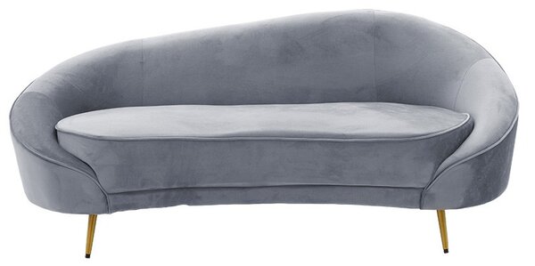 Диван за 3 места Amora от тъкан сив цвят - златен метал 180x81x77cm