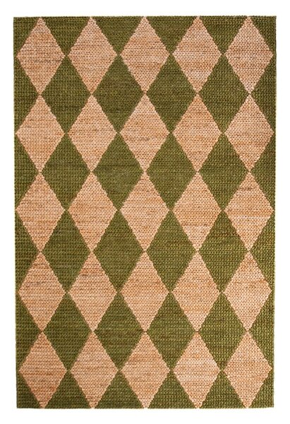 Килим, Effie Diamond Jute Flair Rugs, маслиненозелен, 160x230 см