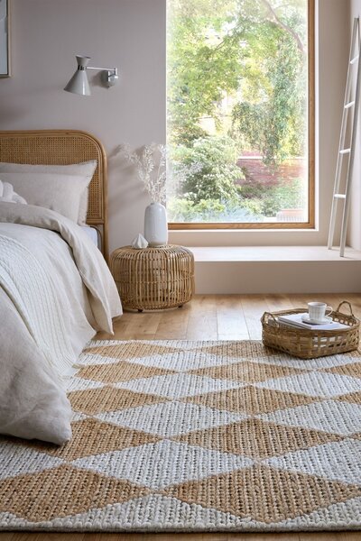 Килим, Effie Diamond Jute Flair Rugs, светлобежов, 160x230 см