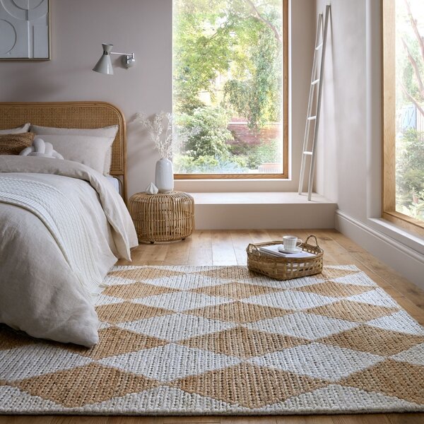 Килим, Effie Diamond Jute Flair Rugs, светлобежов, 160x230 см