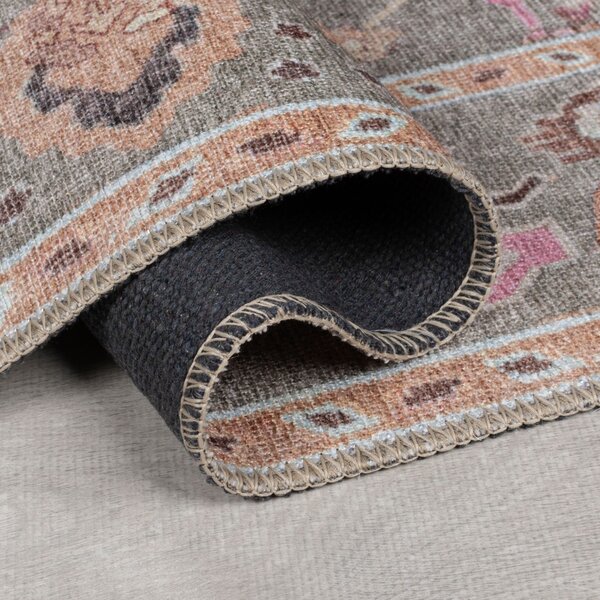 Килим пътека, Una Floral Washable Flair Rugs, зелен, 115x170 см