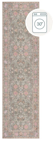 Килим пътека, Una Floral Washable Flair Rugs, зелен, 60x230 см