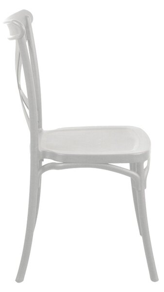 Градински стол Crossie пластмаса PP бял 38x46.5x82 cm