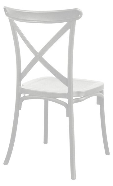 Градински стол Crossie пластмаса PP бял 38x46.5x82 cm