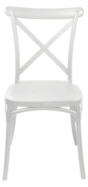 Градински стол Crossie пластмаса PP бял 38x46.5x82 cm