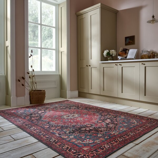 Килим, Medallion Washable Flair Rugs, червен, 115x170 см