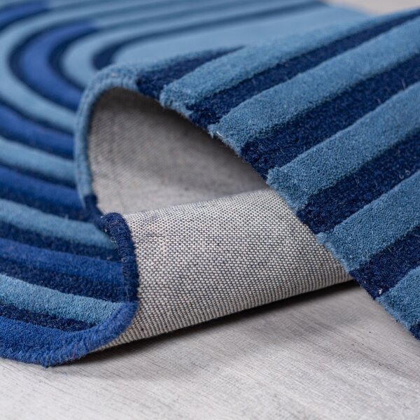 Килим, Conway Retro Shaped Flair Rugs, тъмносин, 120x180 см