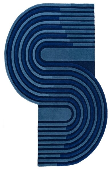 Килим, Conway Retro Shaped Flair Rugs, тъмносин, 120x180 см