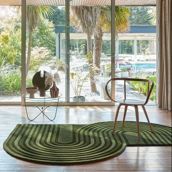 Килим, Conway Retro Shaped Flair Rugs, маслиненозелен, 120x180 см